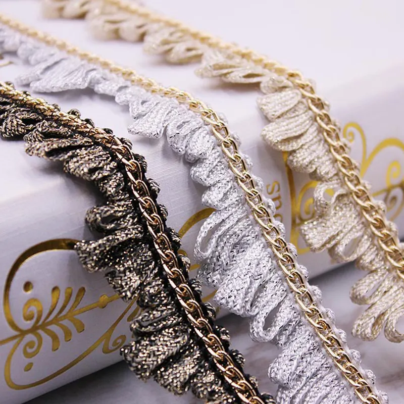 wholesale fashion Chain tassel ribbon lace DIY clothing collar skirt curtain accessories nylon lace trim for garment