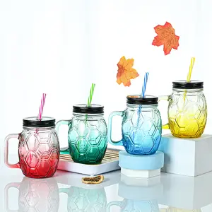 Tasse de Football, vente en gros, verre à bière, verre à lait 480ml avec poignée, tasse à café créative avec couvercle - Product Image 1