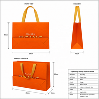 Sacs cadeaux élégants en papier mat avec logo personnalisé en feuille d'or rose, poignées en ruban de qualité supérieure, sacs de shopping pour l'emballage de la mode et des cosmétiques