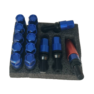 Boulons à capuchon plat coniques bleus M14x1.25 Pièces universelles de <span class=keywords><strong>boulon</strong></span> de roue et de voiture modifiées pour Benz <span class=keywords><strong>BMW</strong></span> Porsche Audi VW - Product Image 3