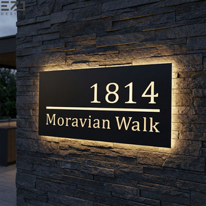 Insegna Personalizzata in Acciaio Inox <span class=keywords><strong>con</strong></span> Retroilluminazione LED, Controllo Touch, Impermeabile IP65, Alimentazione AC per Dormitori e Residenze - Product Image 6