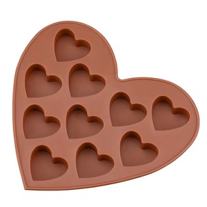 Molde de Silicona con 10 Cavidades en Forma de Corazón, Grado Alimenticio, Antiadherente, Multiusos para Fudge, Chocolate, Helado, Pudín, Decoración de Pasteles, Jabón - Product Image 1