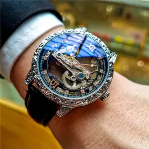 Fashion Mechanical Wristwatch Men's Luxury Brand Automatic Casual Watch Sports Leather Waterproof Clock 2023 Renoj Hombre