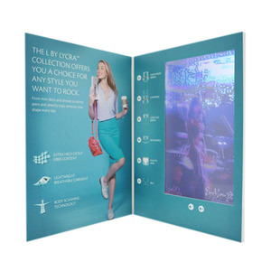 Cartes de vœux Lcd 10 pouces, vente en gros, prix d'usine, carte personnalisée, broche vidéo pour vêtements, publicité - Product Image 1
