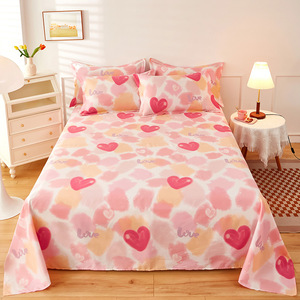 100% Cotton Twill Printed Fitted Sheet Plants and Flowers Pattern Modern Minimalist Style for Student Dorms &amp; Home Use - Product Image 3