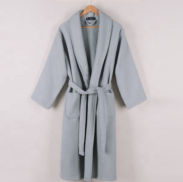 Tùy Chỉnh Thiết Kế Spa Hotel 100% Cotton Bên Ngoài Waffle Bên Trong Terry Robes Áo Choàng Tắm