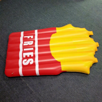Flotteur gonflable en PVC personnalisé en forme de frites, flotteur gonflable aquatique pour adultes, lit flottant gonflable en forme de frites