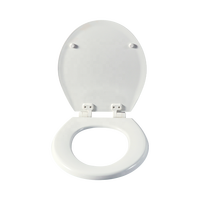 Couvre-siège de toilette moderne en bois blanc populaire à fermeture douce pour salle de bain 17 pouces