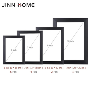 Set di Cornici per <span class=keywords><strong>Foto</strong></span> Ecologiche Nere Fatte a Mano Gallery Perfect, Kit Decorativo per Stampe Artistiche, Set di Cornici da Parete Multipli - Product Image 3