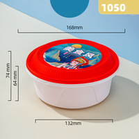 Bols à pâtes en plastique jetables pour soupe à salade et nouilles Conteneur rond à emporter Conteneur de stockage des aliments Boîte à emporter