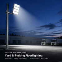 Projecteur LED modulaire 100W-1000W en aluminium moulé sous pression IP65, projecteur de stade, support en U réglable à 360°