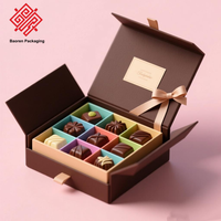 Boîte rigide écologique personnalisée Baoren pour la boulangerie, les desserts, les sushis, les chocolats, les truffes, l'emballage cadeau avec plateau séparateur