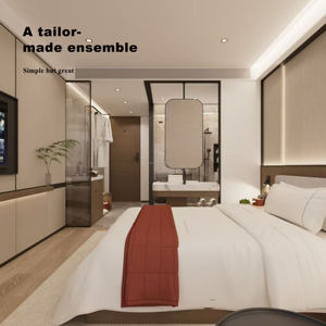 Juego de Muebles de Dormitorio de Hotel Moderno de Tamaño Personalizado, Habitación Doble Estándar Completa, Fabricado con Paneles de Madera, Directo de Fábrica - Product Image 5