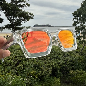 Lunettes de soleil carrées à monture épaisse SPUKA 3516, verres dégradés et miroir, protection UV400, logo personnalisé, lunettes, gafas - Product Image 1