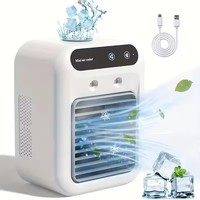 Ventilateur Rafraîchisseur d'Air Portable, Climatiseur Mini USB Rechargeable, Ventilateur Silencieux à 6 Vitesses, Ventilateur de Bureau à Refroidissement par Eau