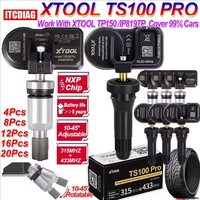 Capteur de pression des pneus en caoutchouc XTOOL TS100 PRO TPMS, réparation des pneus, surveillance de la pression, 315 MHz, 433 MHz, 2 en 1, programmable