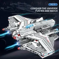 Reobrix 787 MQ-25 Stingray Bomber, Modelo de Nave de Guerra de Ciencia Ficción, Compatible con Lego, Juguete con Luces para Niños, Juego de Bloques de Construcción