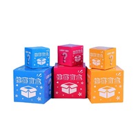 Boîte mystère électronique pliable en papier recyclé durable, design personnalisé de Noël, avec gaufrage et pelliculage brillant