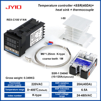 REX-C100 Set Termostat Plastik OEM Pengontrol Suhu Akurasi 1C Rentang 0-400C +SSR+ Termokopel + Pendingin