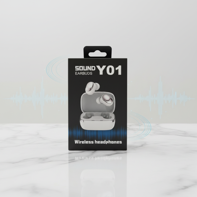 Y01 True Wireless Earbuds with Digital Display Ear-Clip Design for V5.4 IPX4 Waterproof High Fidelity Sound