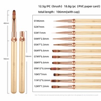 Ensemble de pinceaux à ongles en acrylique avec manche en métal, poils en nylon doux, gel UV 3D, manucure française, boîte à ongles multifonctionnelle de luxe, vente en gros