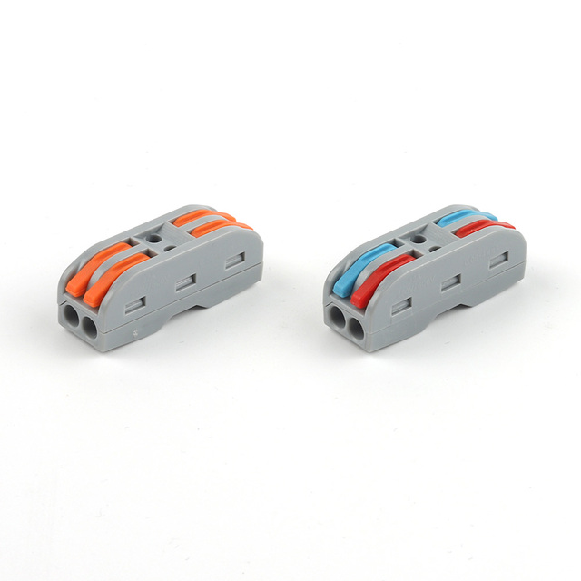 DIY GO Universal Compact Electrical Cable Push in Quick Connector Lever Spring Splice Terminal Block Fast Wire Connectors 2Pin