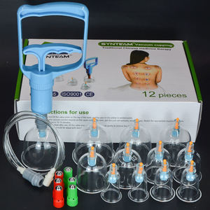 Chinois médical 12 pièces Hijama ventouses ensemble en gros chinois en plastique ventouses Massage vide ventouses ensemble de thérapie - Product Image 4