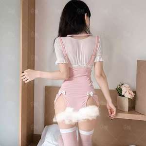 Ensemble de lingerie sexy respirante pour femmes, grande taille, dentelle, sous-vêtements, XXL, vêtements de nuit, broderie à la main, tissu en laine peignée, tricoté - Product Image 5