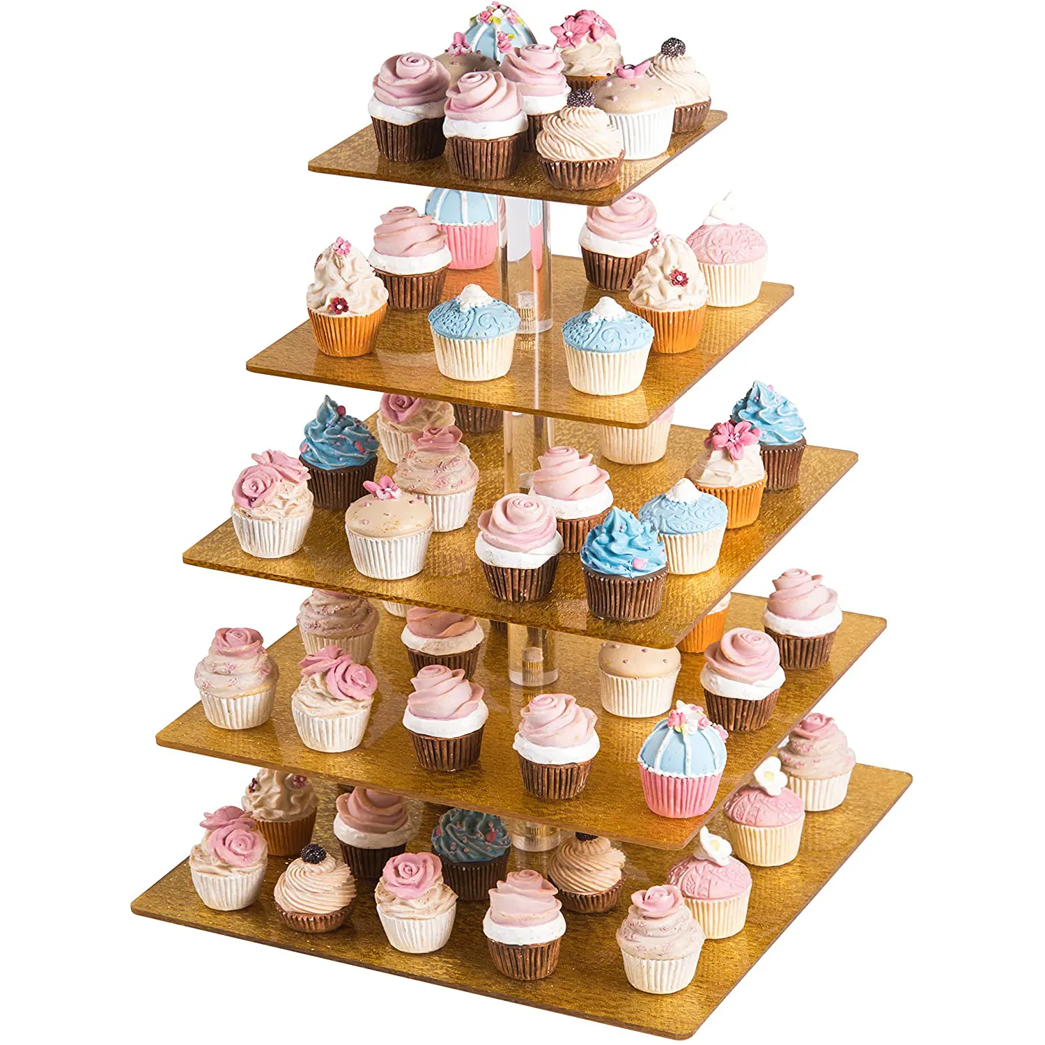Clear Cupcake Holder 4 Tier Square Party Acrylic Cupcake Tower Stand