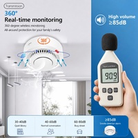 Aurelysse Détecteur de fumée intelligent WiFi Tuya avec alerte sonore via application, alarme incendie, détection 10-20m pour maison et hôtel