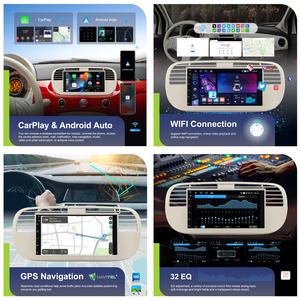 Hikity per <span class=keywords><strong>Fiat</strong></span> <span class=keywords><strong>500</strong></span> 2007-2015 Autoradio Android 7 Pollici 4+64GB Stereo <span class=keywords><strong>Auto</strong></span> Wireless CarPlay Android <span class=keywords><strong>Auto</strong></span> GPS WIFI Audio <span class=keywords><strong>Auto</strong></span> OEM - Product Image 2