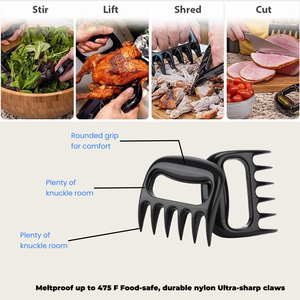 Paquete de 2 herramientas desmenuzadoras de carne tipo garra de oso al por mayor, accesorios para ahumador de pechuga de pollo y pavo - Product Image 2