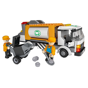 YIRUN <span class=keywords><strong>TOYS</strong></span> 257pcs <span class=keywords><strong>camion</strong></span> della raccolta dei rifiuti con figure modello di auto-assemblaggio building blocks mattone per giocattoli educativi per bambini - Product Image 1