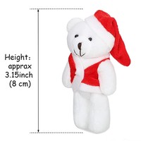 Mini ours en peluche de noël en peluche animal porte-clés décoration arbre de noël jouet en peluche décorations de fête en gros
