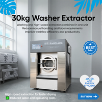 Laveuse industrielle commerciale robuste à monnayeur pour blanchisserie en libre-service, capacité 30 kg, neuve, pour commerce et entreprise, bon prix, en promotion
