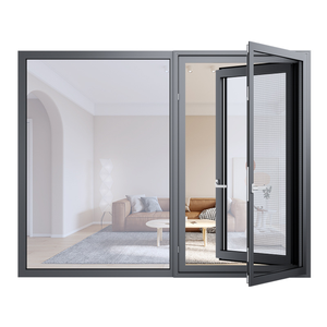 Portes et fenêtres en verre trempé, isolées, étanches, résistantes aux ouragans, en alliage d'aluminium sur mesure, design horizontal insonorisé à rupture de pont thermique - Product Image 3