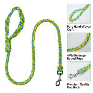 Correa para Perro Tejida a Mano con Cuentas de Letras DIY, Correa de Paracord Ajustable y Clip Metálico - Product Image 6