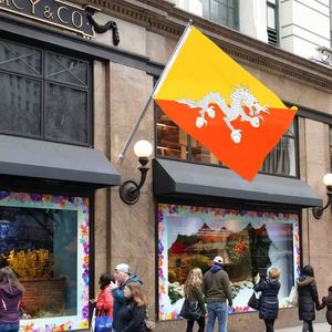 3x5FT Polyester Cheap Price Bhutan Country <b>Flag</b> and National <b>Flag</b> With Two Grommets - Product Image 2