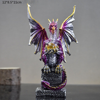 Statue de Dragon Magique d'Halloween en Résine, Sculpture Crâne de Dragon sur Trône, Décoration d'Intérieur, Cadeau, Décoration d'Halloween en Gros