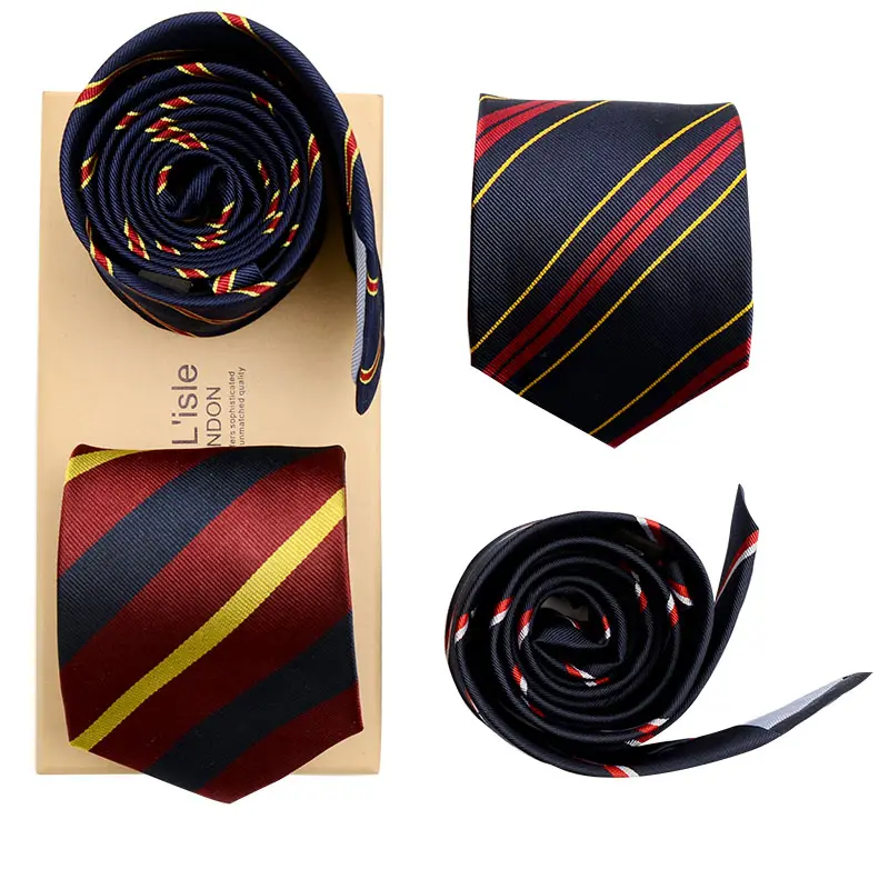 Hamocigia Handmade Man Luxury Stripe Woven 100% Organic Silk Jacquard Neck Tie