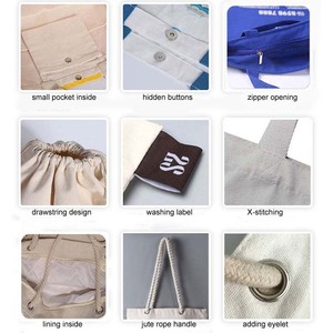 Sac fourre-tout en toile de coton durable et écologique, imprimé en couleur avec logo personnalisé, poignée épaule, fermeture éclair, personnalisable - Product Image 6