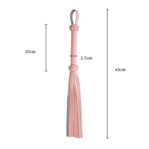 Кожаный плетёный хлыст SM с ручкой из ПУ для БДСМ-игр, аксессуары для ролевых игр, эротические игрушки для взрослых, хлысты для бондажа - Product Image 6