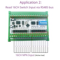 N4D3E16 Transmission bidirectionnelle full-duplex transparente, IO numérique, contrôle RS485 Modbus RTU, protection TVS, commutateur DIP Pro