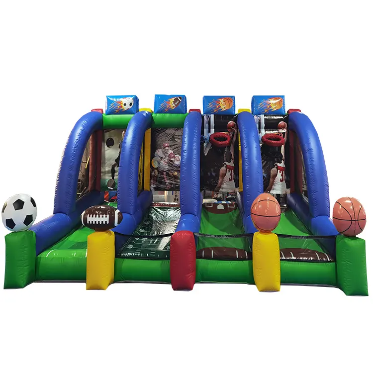 Outdoor playground kids square children sport games bouncer inflatable soccer carnival game