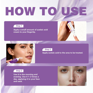 Crème à l'acide azélaïque 12% 20g, adaptée aux peaux sensibles, équilibrante, éclaircissante des taches brunes, faible MOQ, crème pour le visage à la niacinamide et à l'acide salicylique - Product Image 6