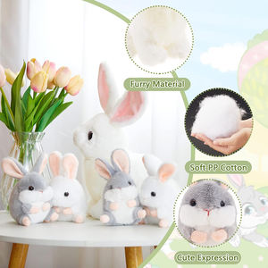 Animal de peluche 1 mamá conejito de peluche con 4 pequeños bebé conejo juguete encantador juguetes realistas regalos de Pascua hermosas niñas en muñeca bebé - Product Image 4