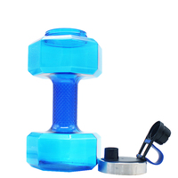 Bouteille d'eau sport de 2,2 l, bouteilles d'eau motivantes avec marqueur de temps, bouteille d'eau en forme d'haltère avec logo personnalisé