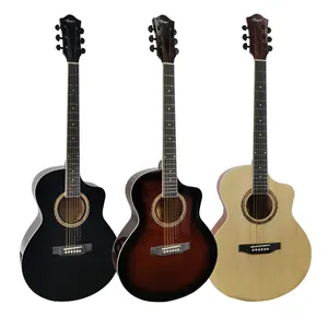 Aiersi nhà máy 40 inch cutaway chuỗi Thép Acoustic guitar với giàn Rod