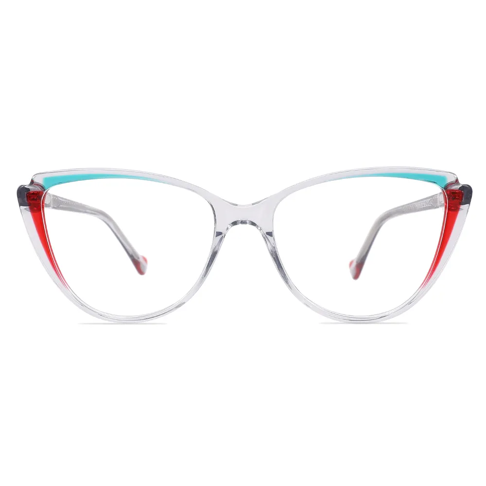 P6256 Designer colorful transparent acetate cateye eyewear optical eye glasses frames for women