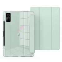 Étuis et housses pour tablettes, support magnétique à trois volets pour stylo, cuir PU, TPU transparent, étui de protection DIY pour Redmi Pad SE 8,7 pouces 11 pouces Mi Pad5 6